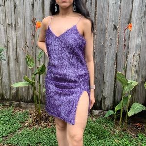 ASOS purple fringe mini dress